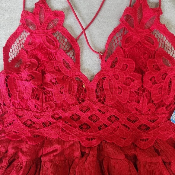 NWT Free People‎ Adella Cami in Cherry Red Size XS - Picture 6 of 8